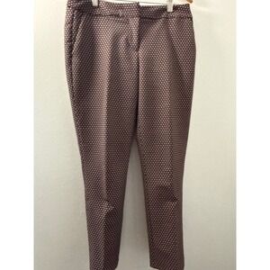 Carolina Belle‎ Women's Trouser Pants Size 10 Navy and Burgundy Geometric